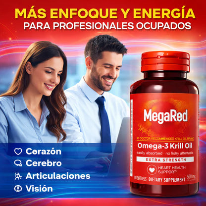 MegaRed® Omega-3 + Krill: Cuida tu corazón, mente y articulaciones ¡Empieza hoy!