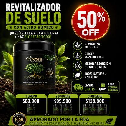REVITALIZADOR DE SUELO CON ÁCIDO HÚMICO — CRECIMIENTO INTENSIVO PARA PLANTAS Y JARDÍN