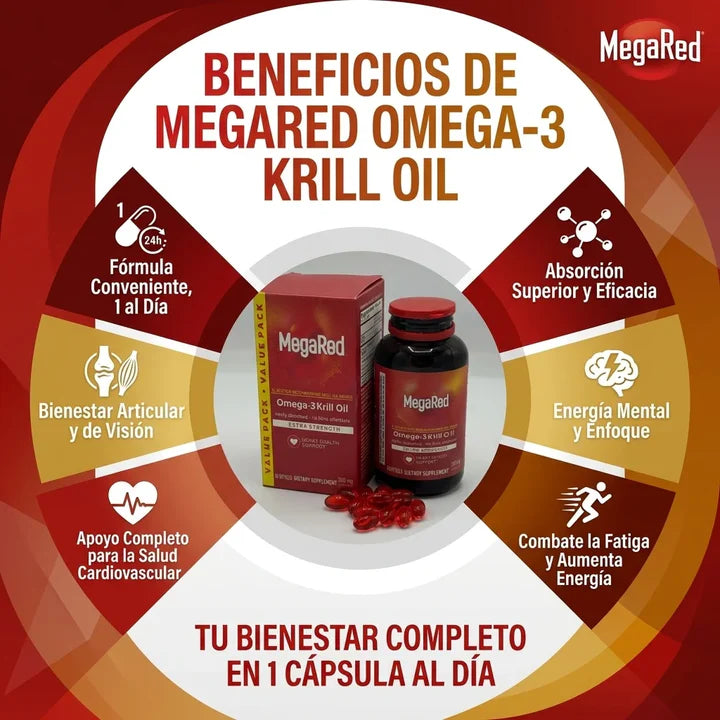 MegaRed® Omega-3 + Krill: Cuida tu corazón, mente y articulaciones ¡Empieza hoy!