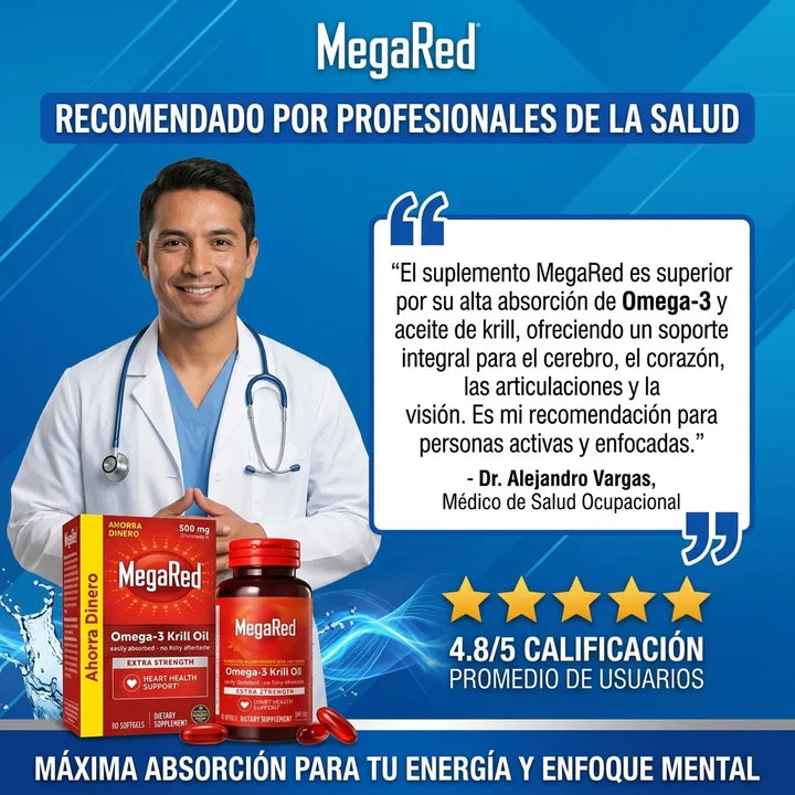MegaRed® Omega-3 + Krill: Cuida tu corazón, mente y articulaciones ¡Empieza hoy!
